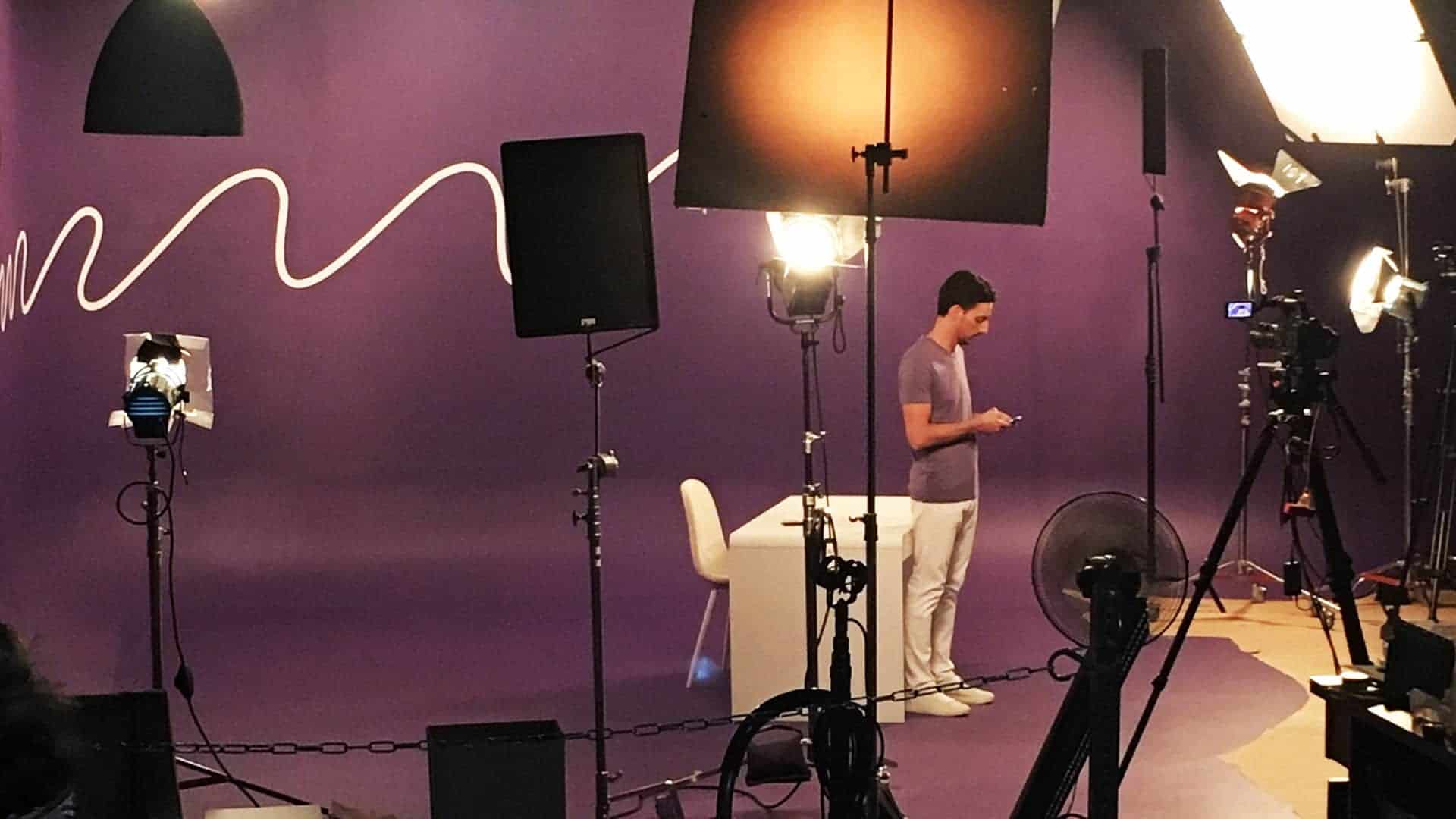 BTS shoot from craftsy on cyclorama