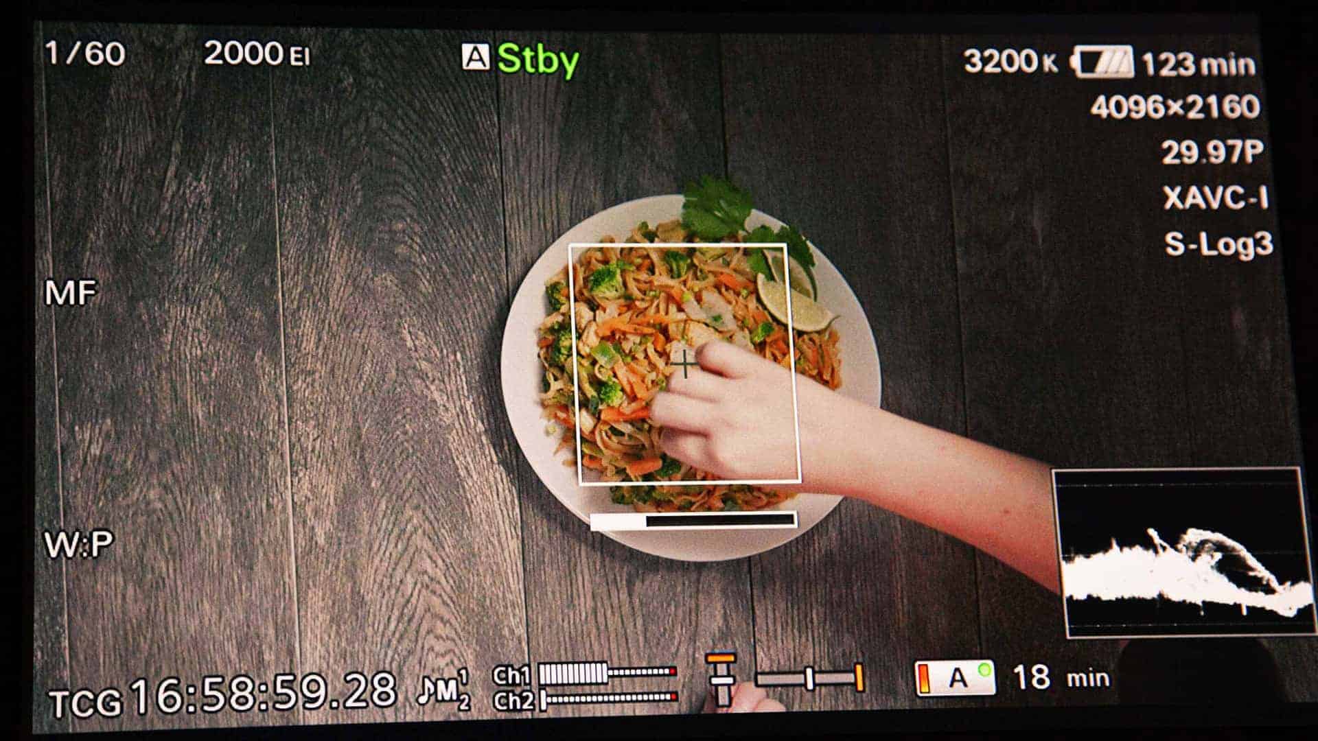 BTS still of food kitchen shoot