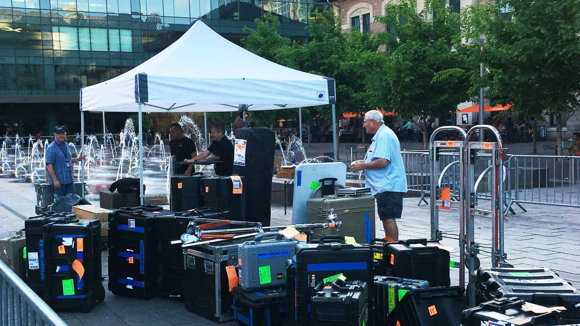 BTS still of shoot in front of union station